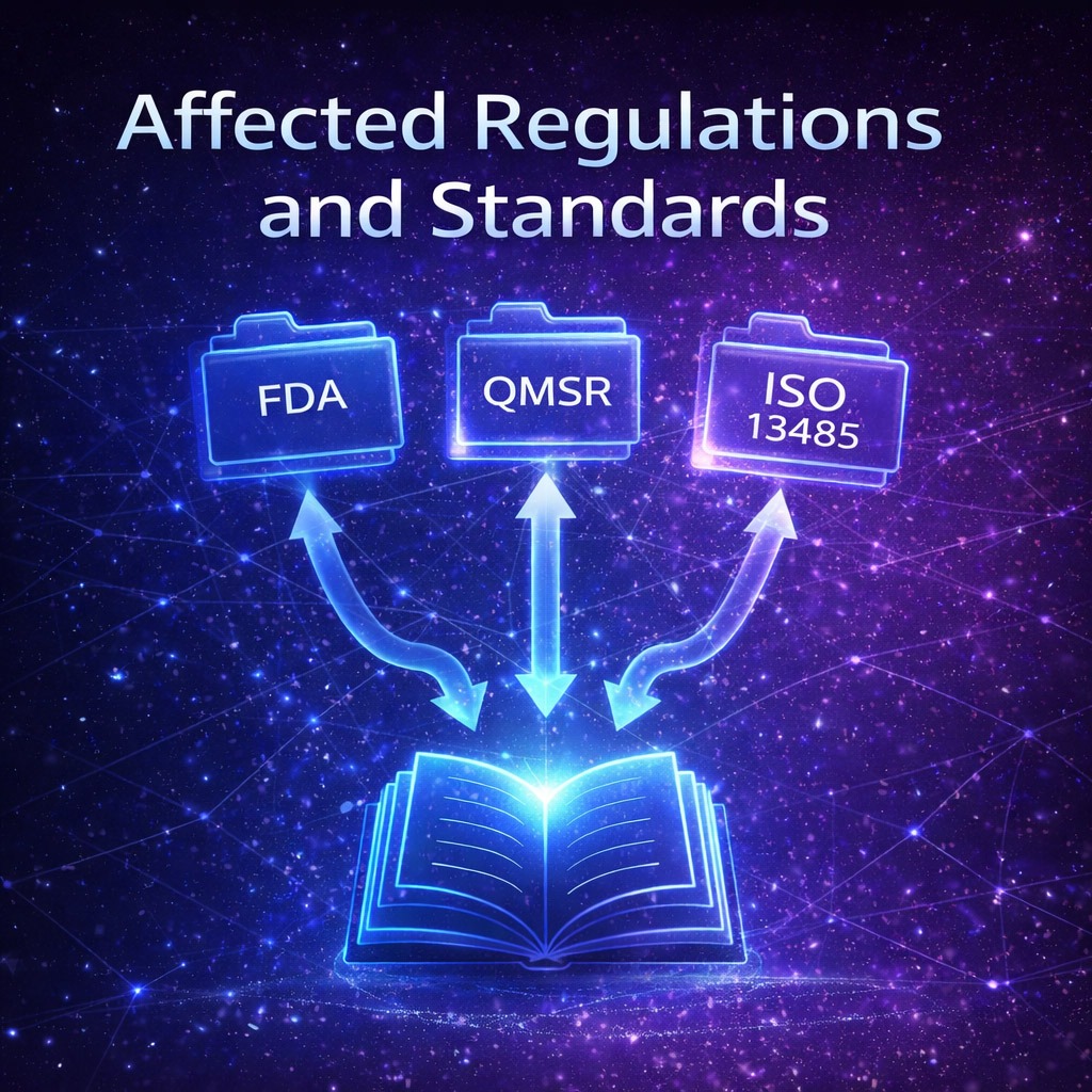 Affected QMSR regulations and standards tile